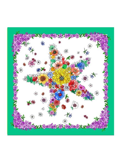 foulard con stella marina in twill di seta Laboratorio Capri | FOULARDSTELLAVERDE